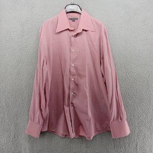 John Varvatos Shirt Mens 16.5 / 42 Pink Striped Dress Formal Point‎ Collar